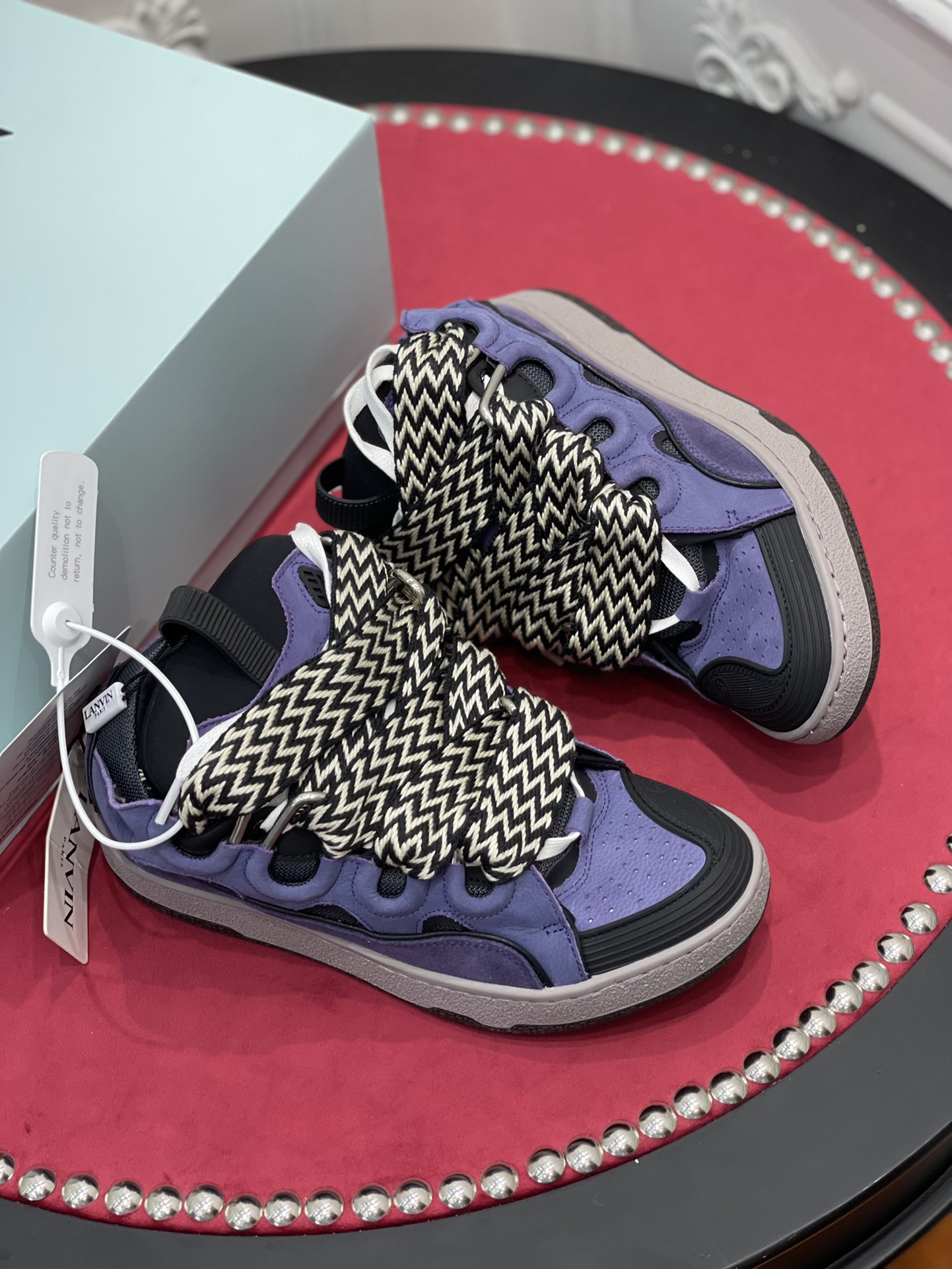 Lanvon Curb SneakerPurple Black FM-SKRK11-DRAG-E2279